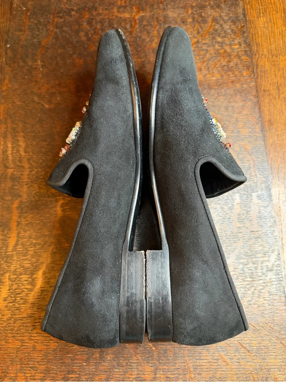 Giuseppe Zanotti Kevin Rhinestone Skull Suede Loafers Black Size 41